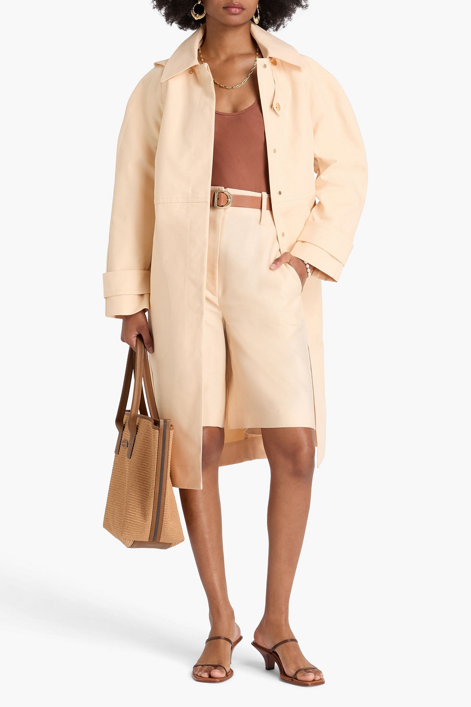Zimmermann Cotton Hooded Coat In Neutral