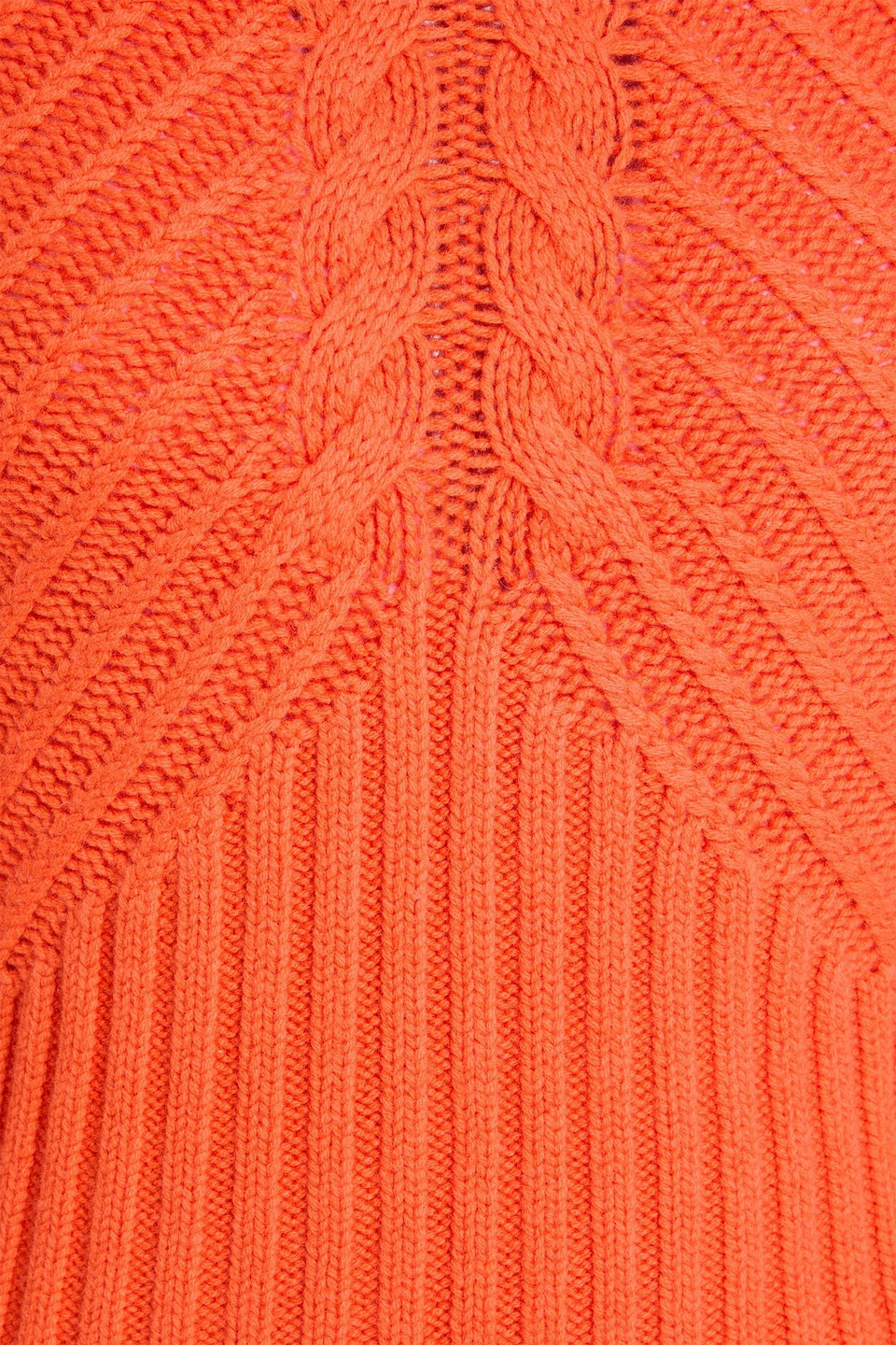 Zimmermann Cable-knit Wool-blend Turtleneck Sweater In Orange