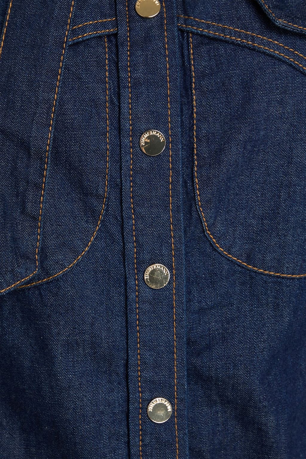 ZIMMERMANN Tie-neck denim shirt