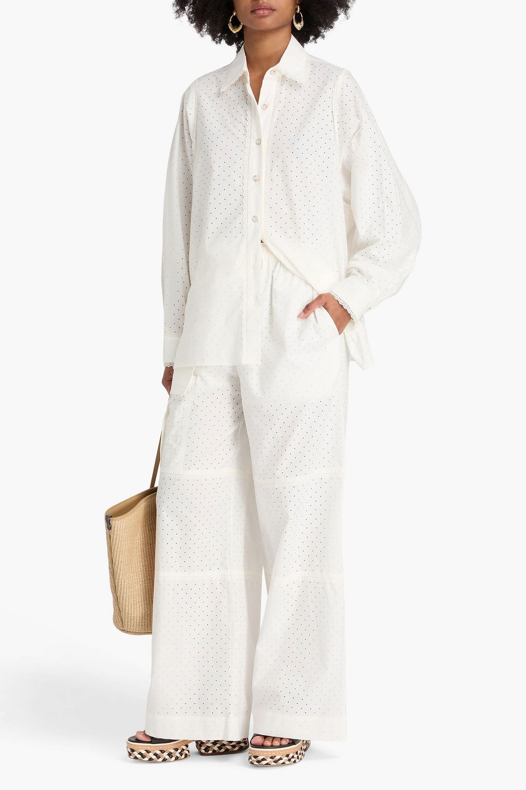 ZIMMERMANN Hemd aus Baumwollpopeline mit Polka-Dots
