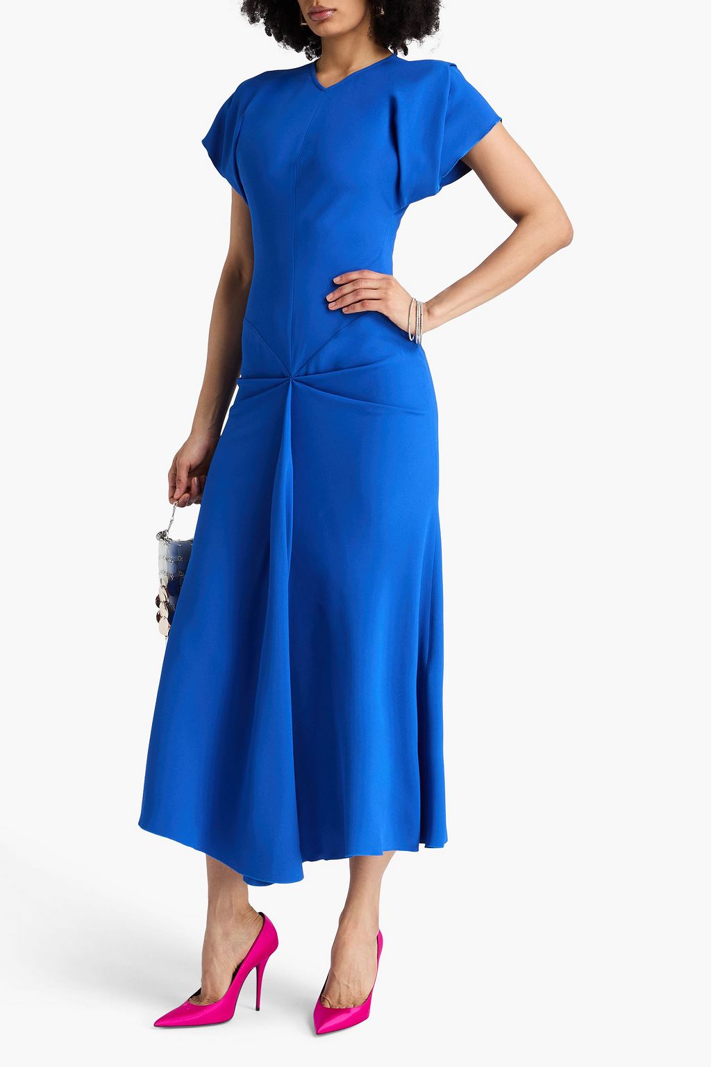 VICTORIA BECKHAM クレープ マキシワンピース ギャザー入り