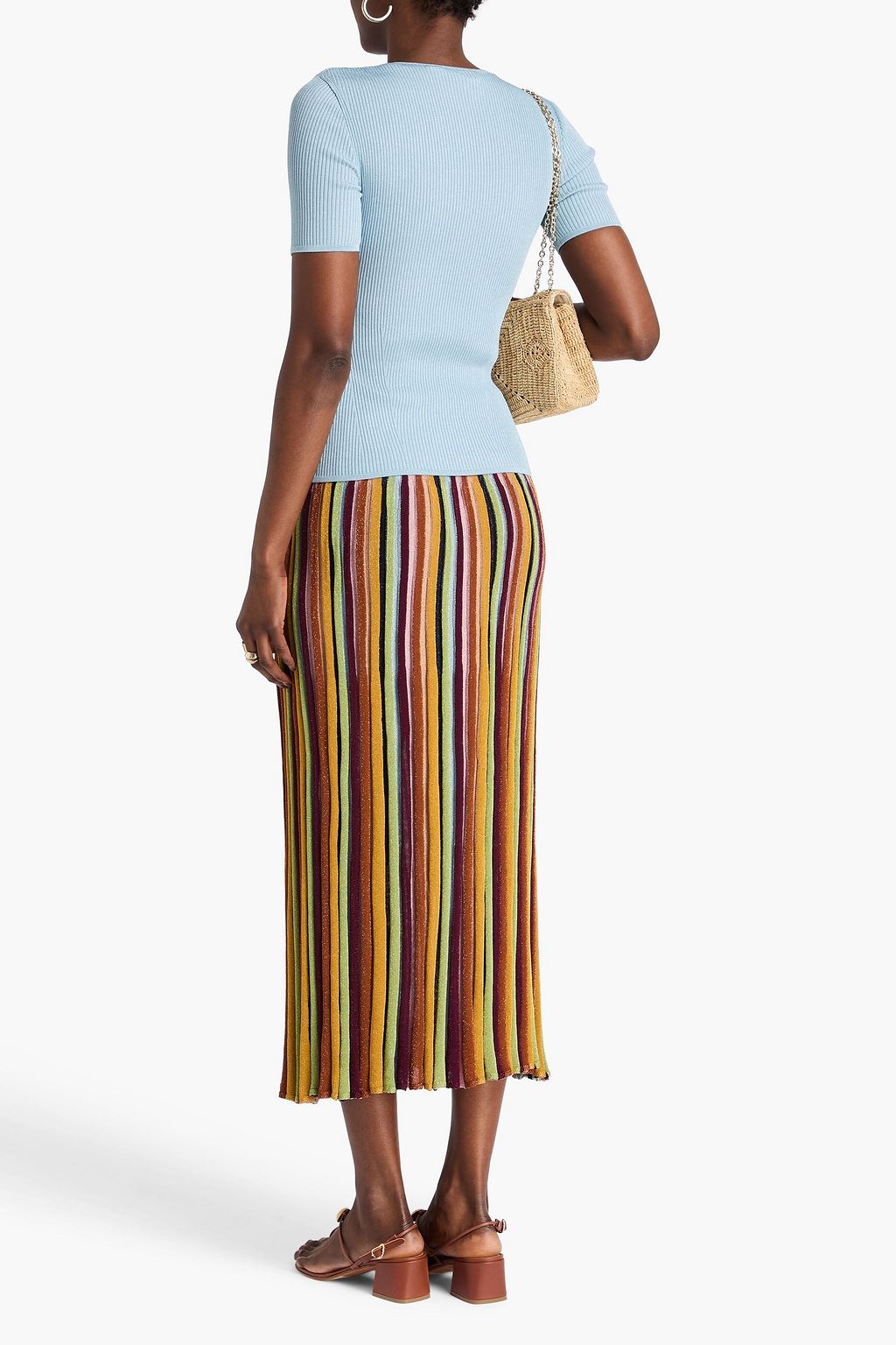 ZIMMERMANN Waverly metallic ribbed-knit top