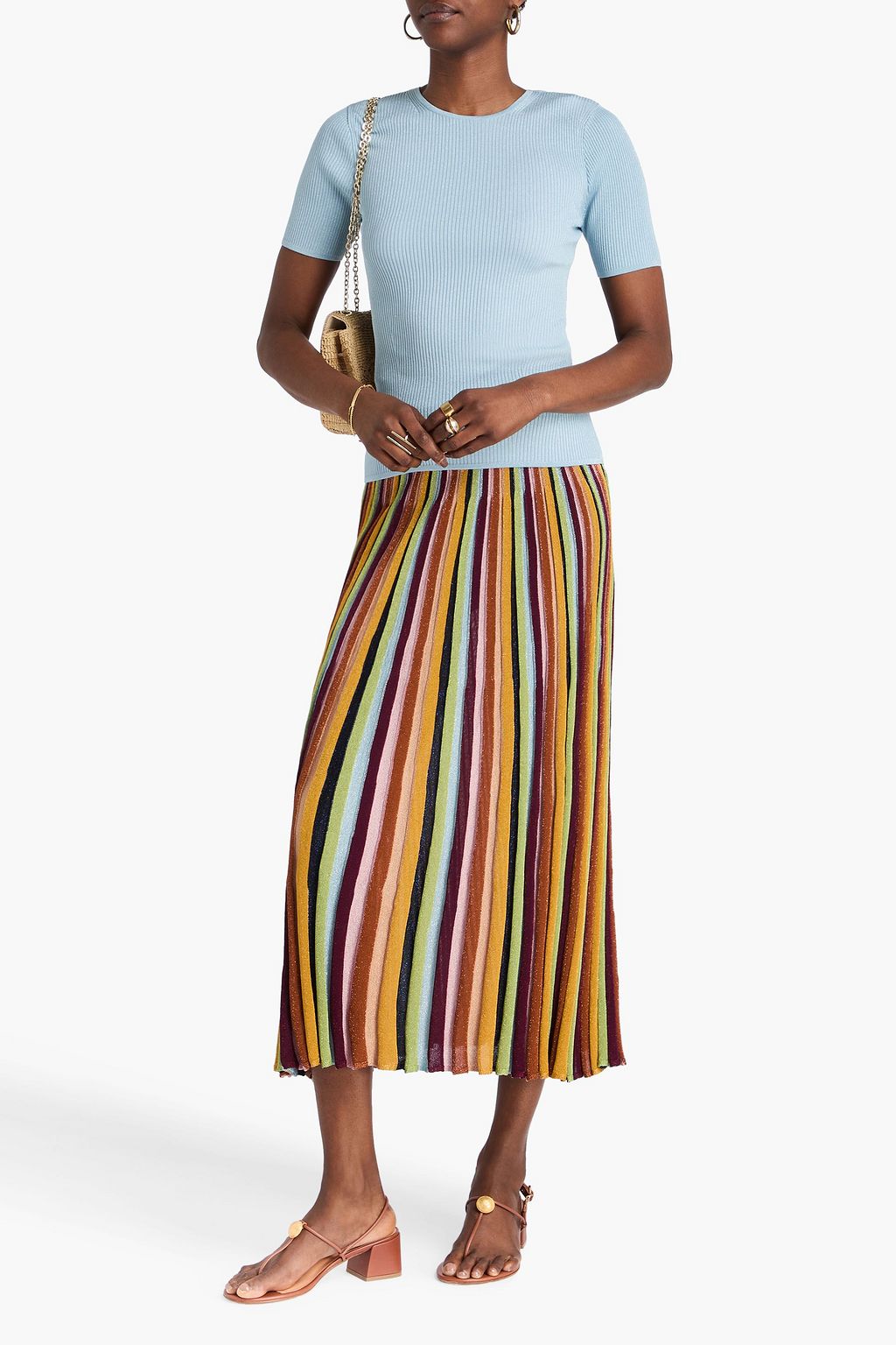 ZIMMERMANN Waverly metallic ribbed-knit top