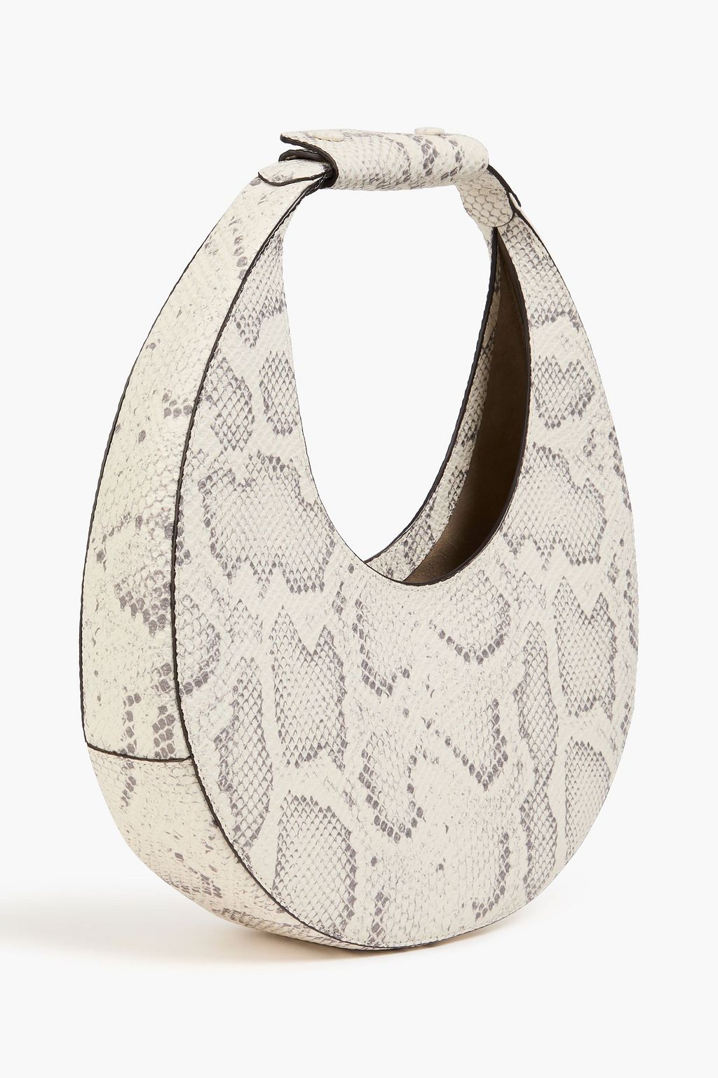 STAUD Moon snake-effect leather tote