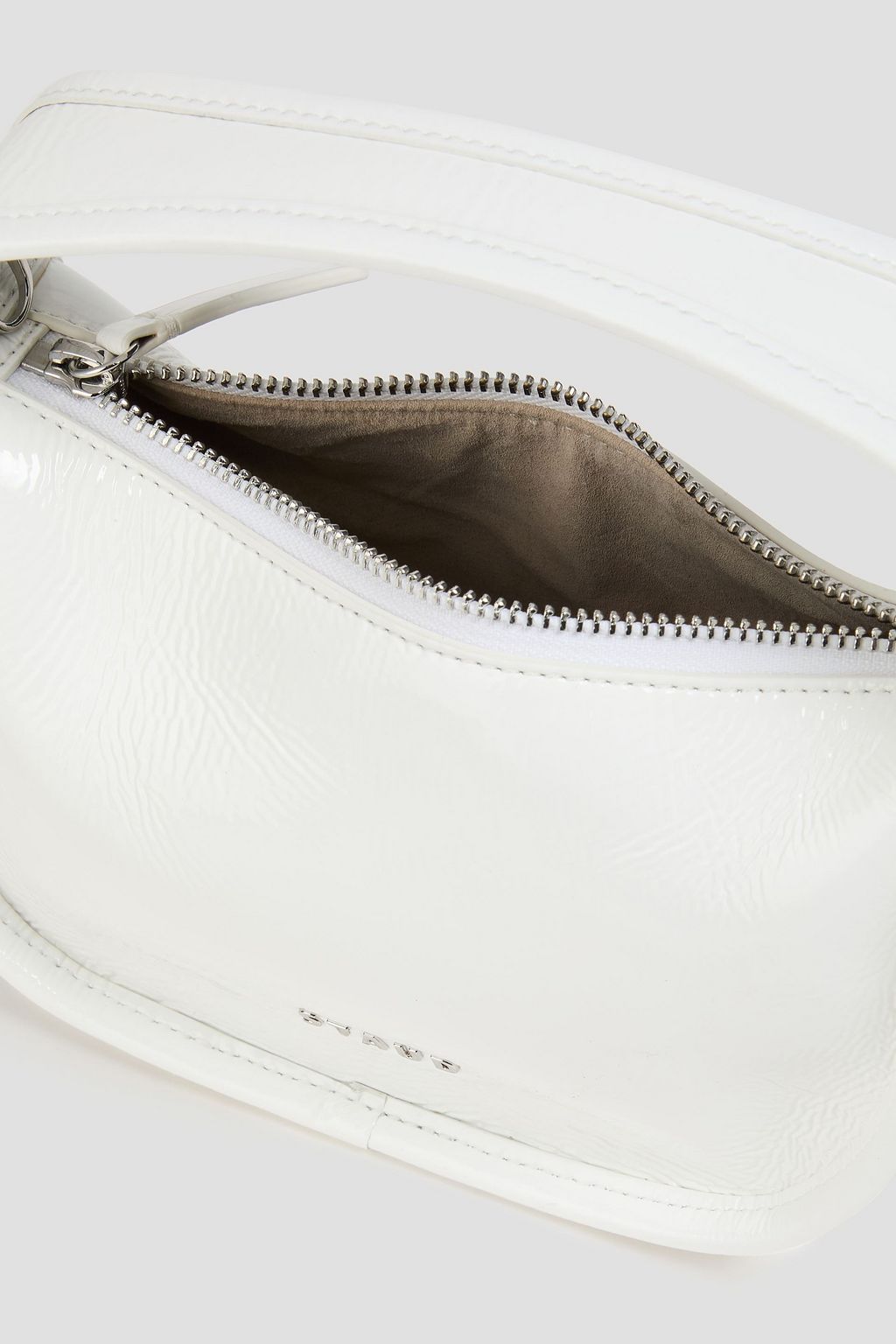 STAUD Venice crinkled patent-leather tote