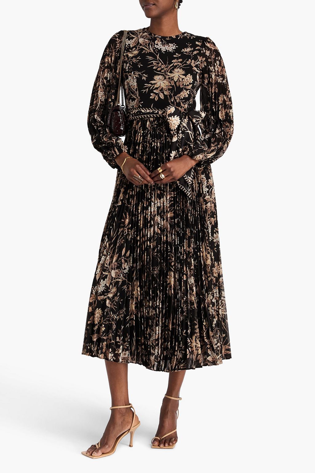 ZIMMERMANN ジョーゼット ミディワンピース ベルト付き ポルカドット