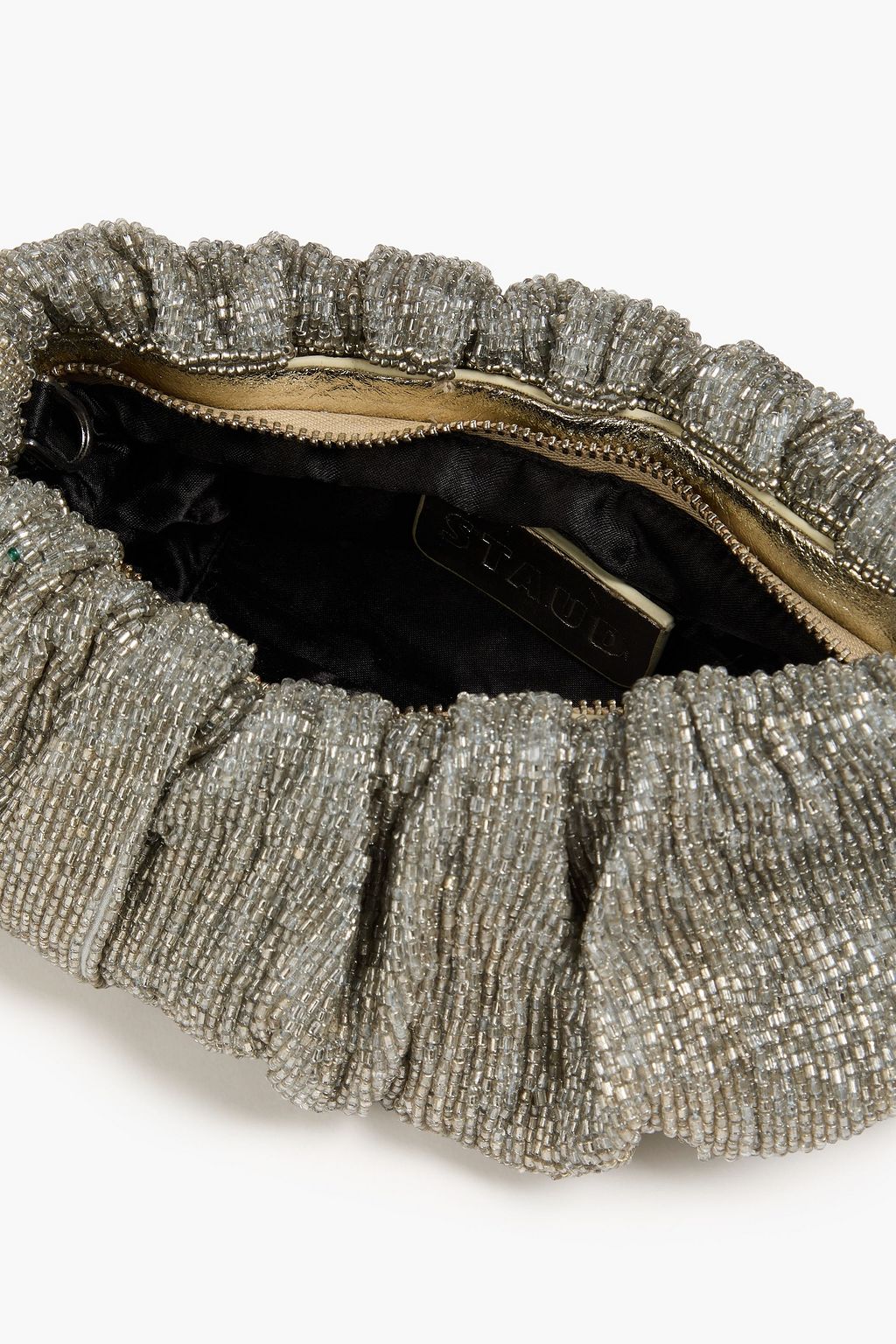 STAUD Bean bead-embellished woven shoulder bag