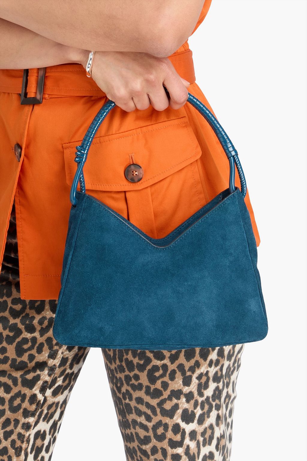 STAUD Schultertasche „Valerie“ aus Veloursleder