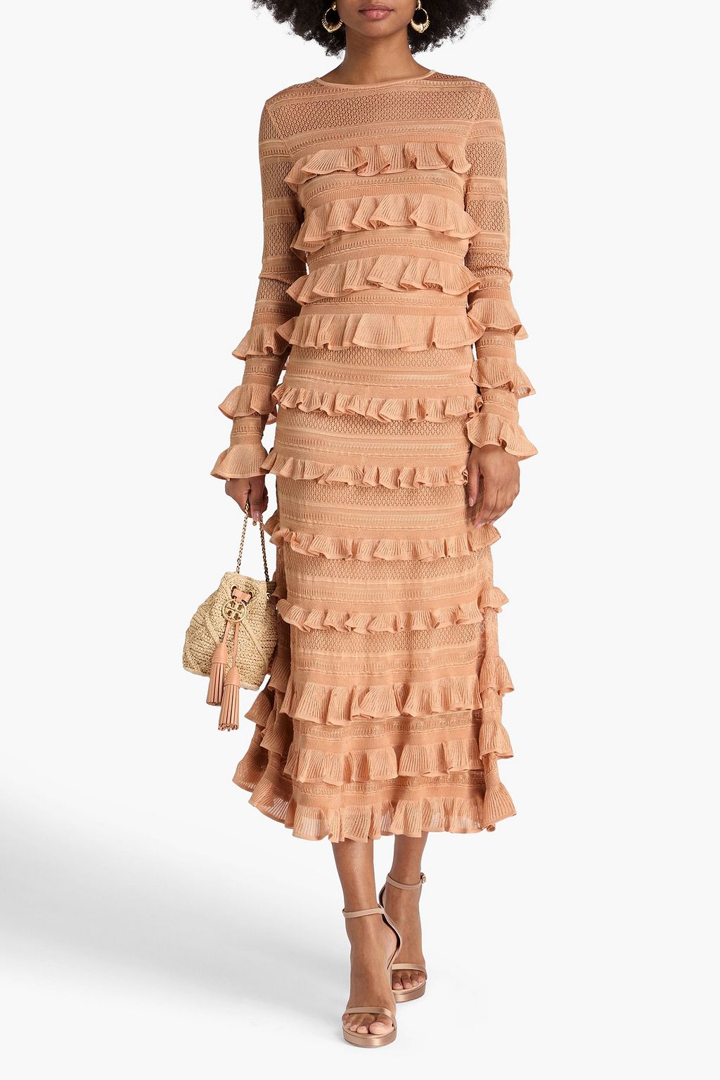 ZIMMERMANN かぎ針編みニット トップス ラッフル付き