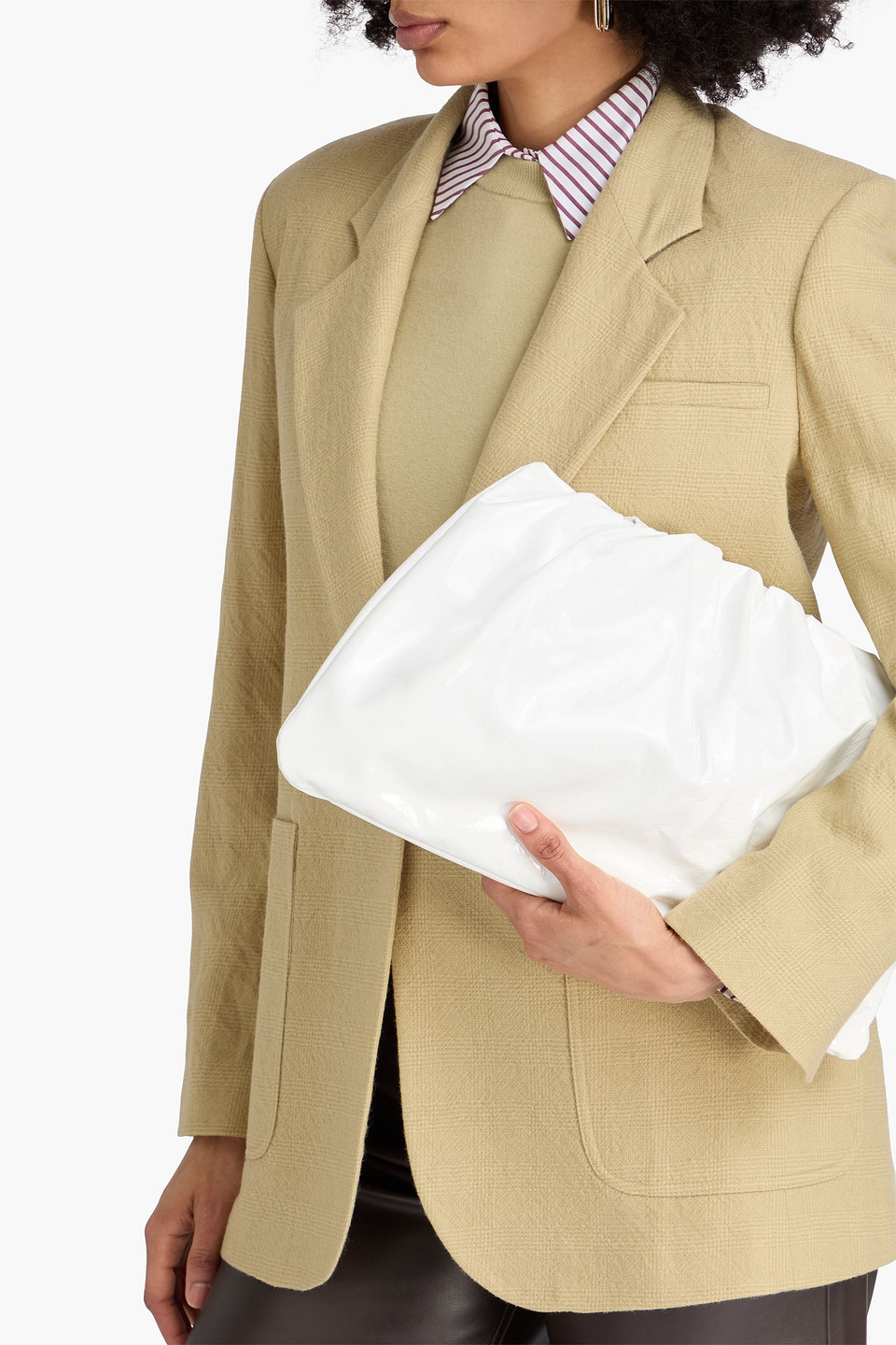  Staud - Pochette „phoebe“ Aus Lackleder - Weiß - Onesize 