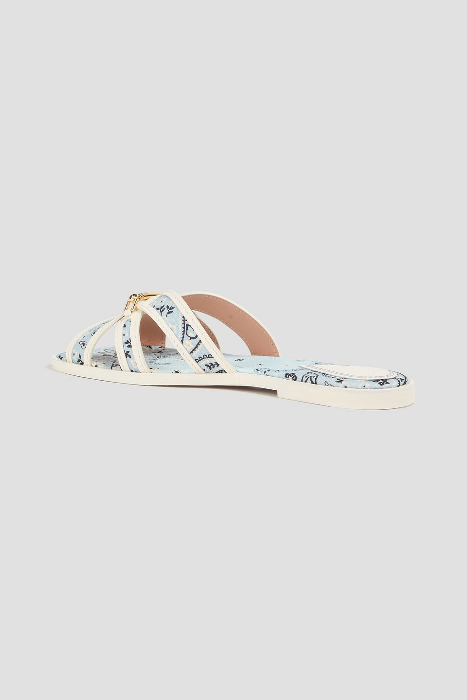 Zimmermann Leather-trimmed Paisley-print Canvas Sandals