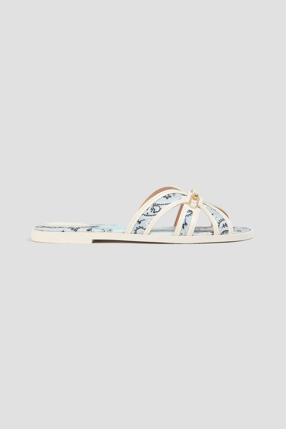 Zimmermann Leather-trimmed Paisley-print Canvas Sandals