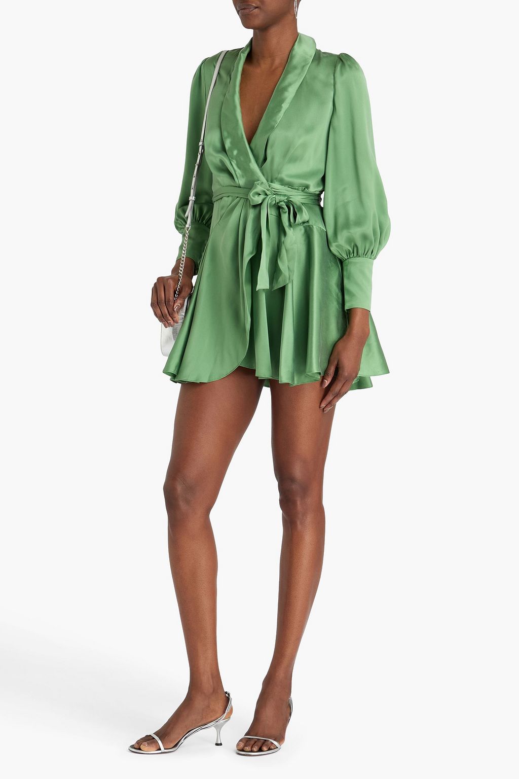 ZIMMERMANN ウォッシュ加工シルク ミニラップドレス