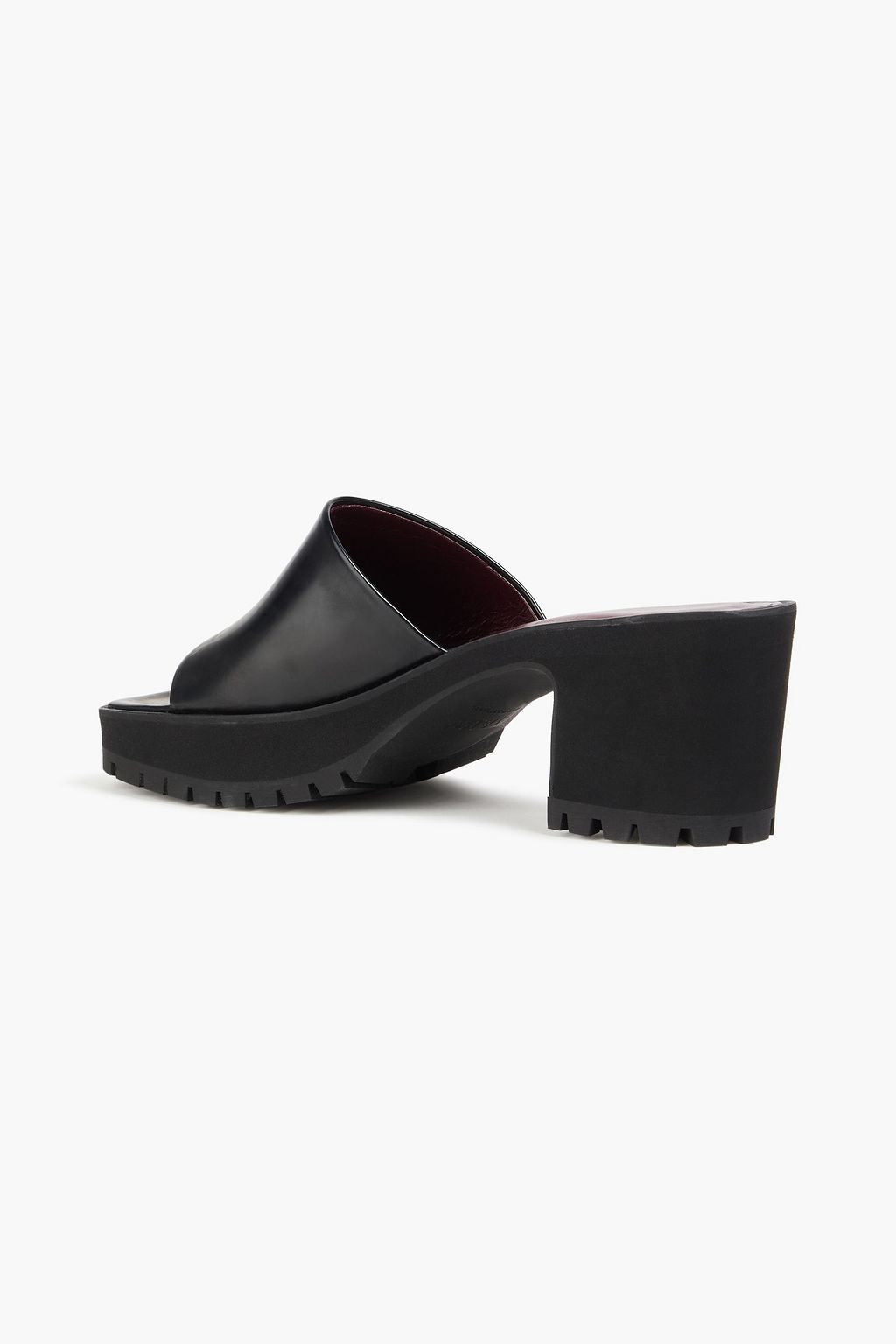 STAUD Amber leather platform mules