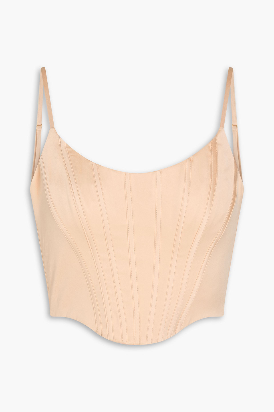 Zimmermann Cropped Silk-satin Bustier Top
