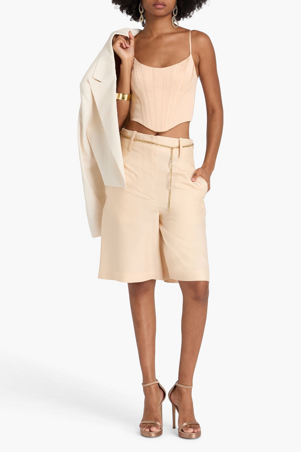 Zimmermann Cropped Silk-satin Bustier Top