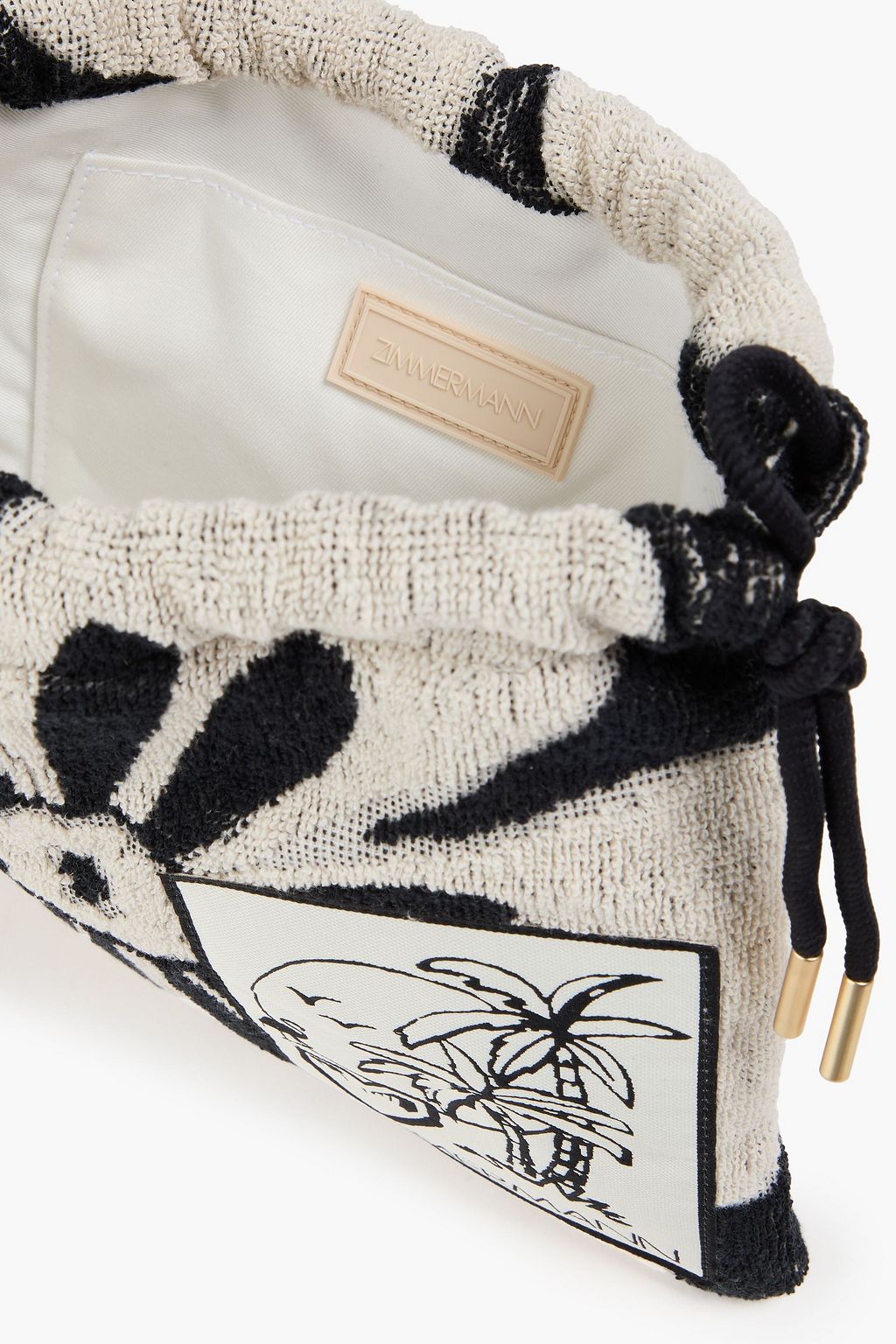 ZIMMERMANN Pochette aus Baumwollfrottee mit floralem Print