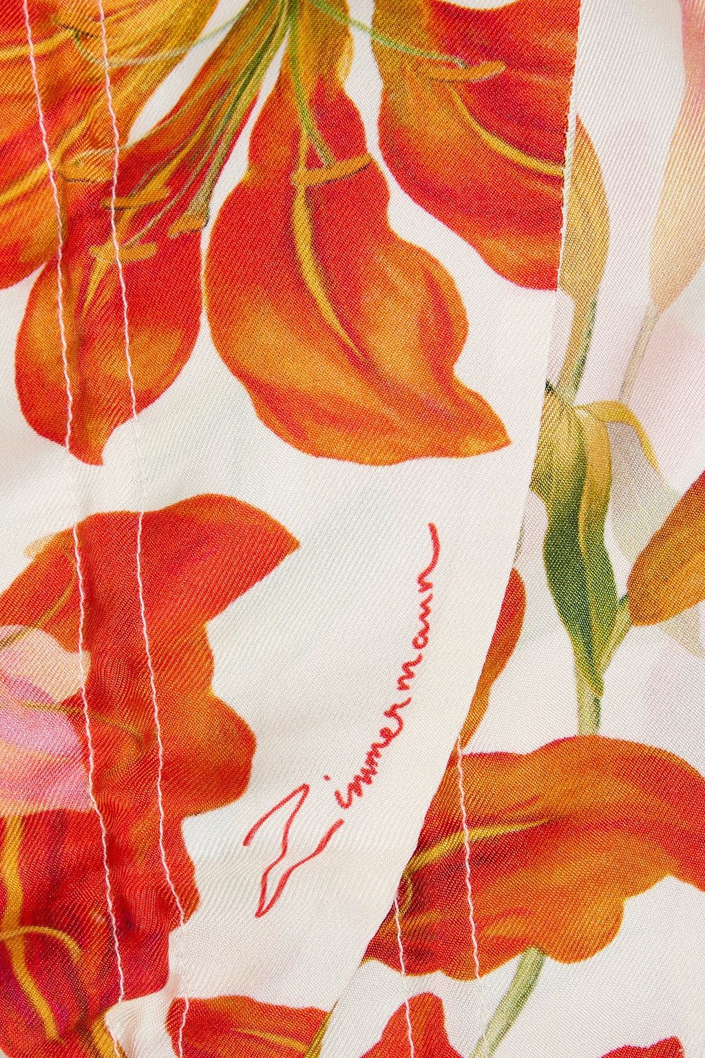 ZIMMERMANN Schal aus Seiden-Twill mit floralem Print
