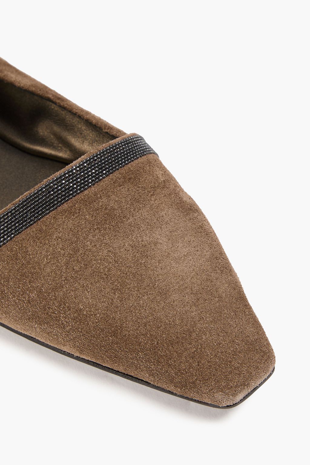 BRUNELLO CUCINELLI Bead-embellished suede ballet flats