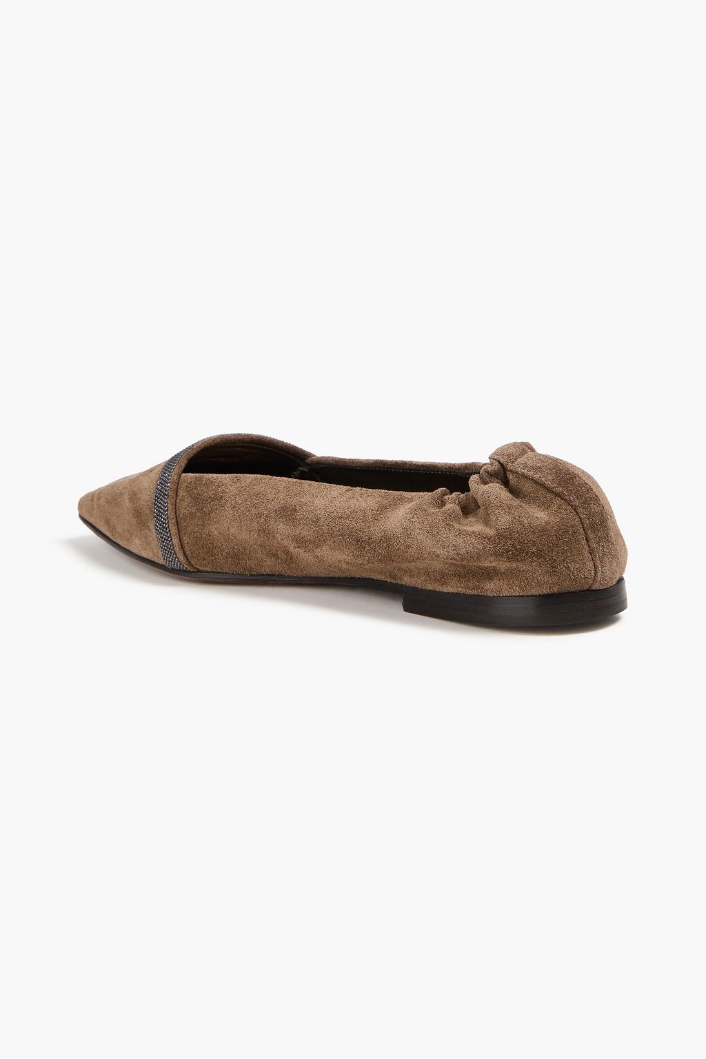 BRUNELLO CUCINELLI Bead-embellished suede ballet flats
