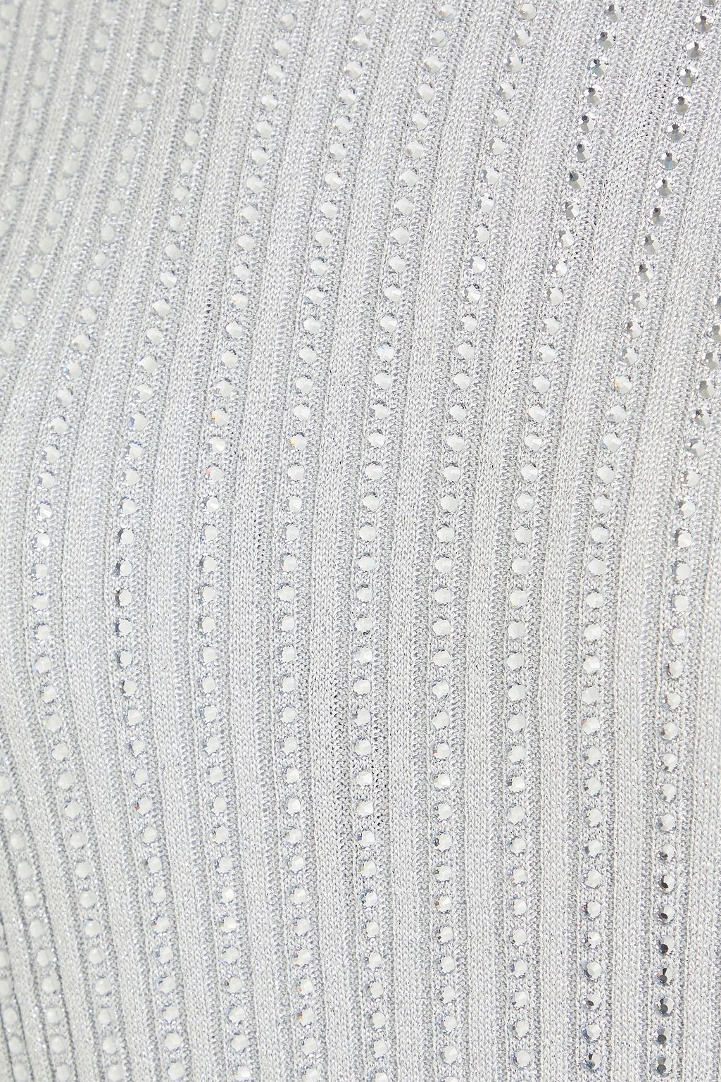 VALENTINO GARAVANI Crystal-embellished metallic ribbed-knit sweater