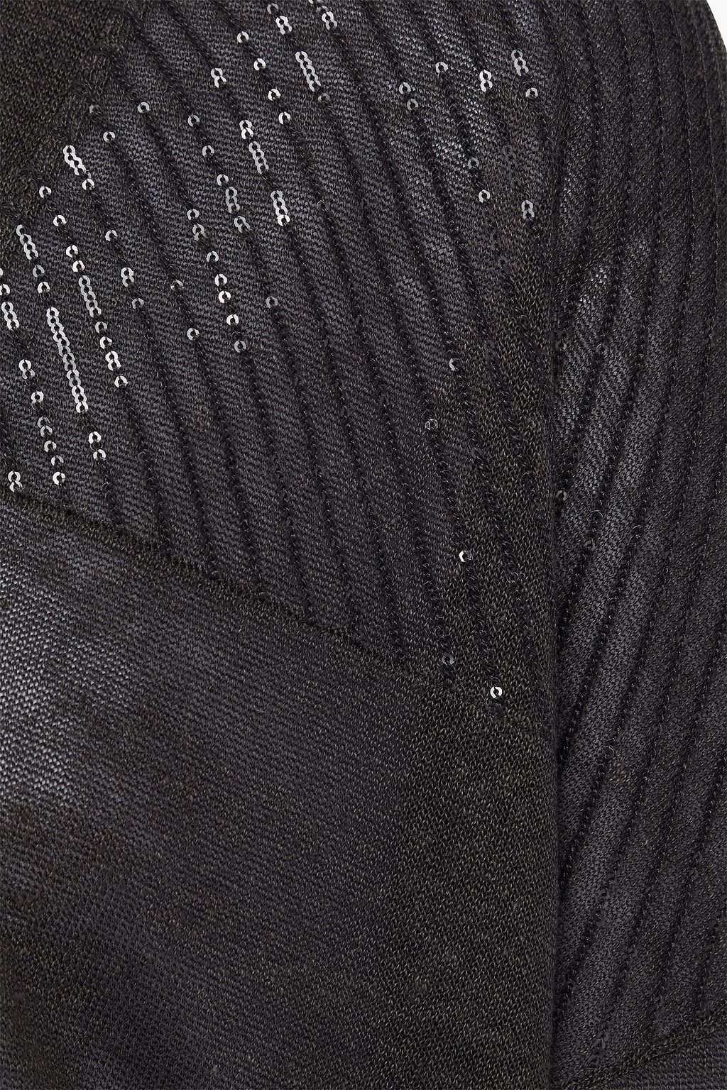 BRUNELLO CUCINELLI Sequined linen-blend cardigan