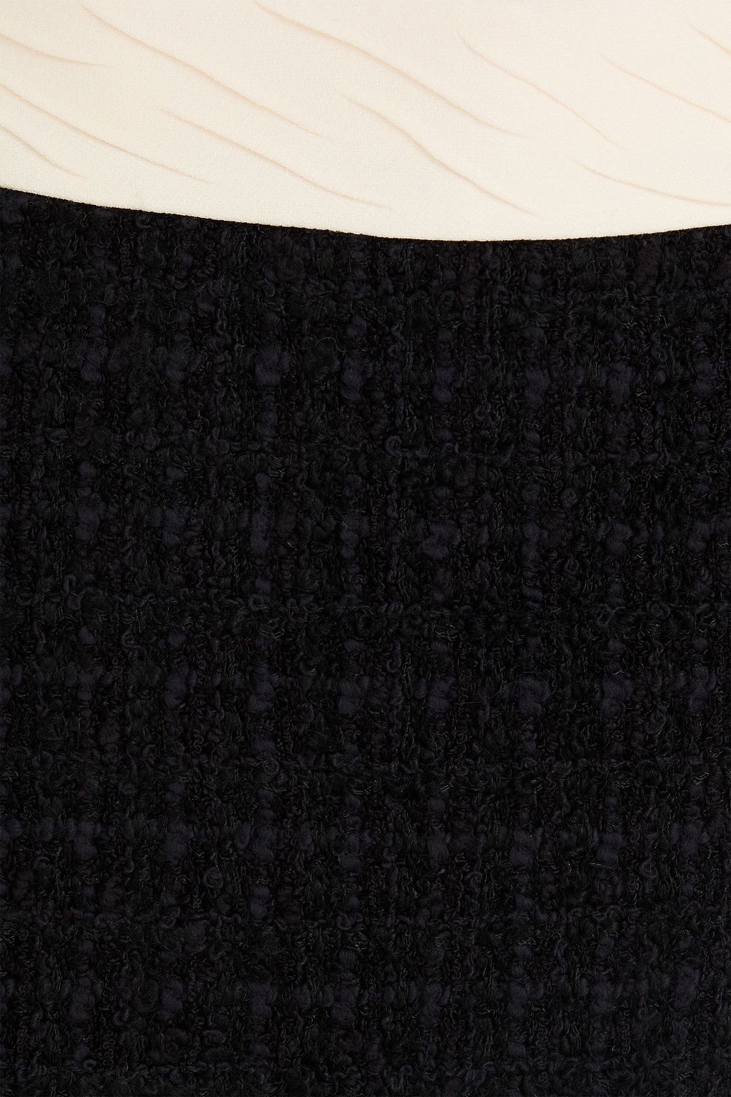 VALENTINO GARAVANI Crepe-trimmed bouclé-tweed mini skirt