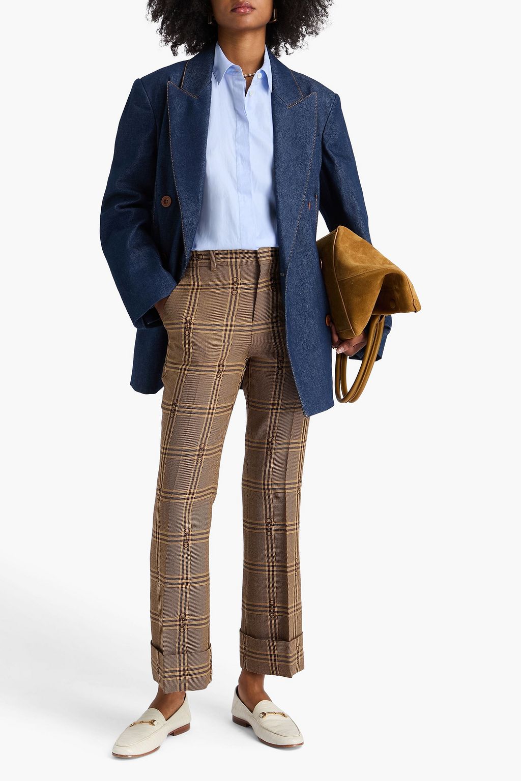 GUCCI ウールジャカード ストレートレッグパンツ チェック