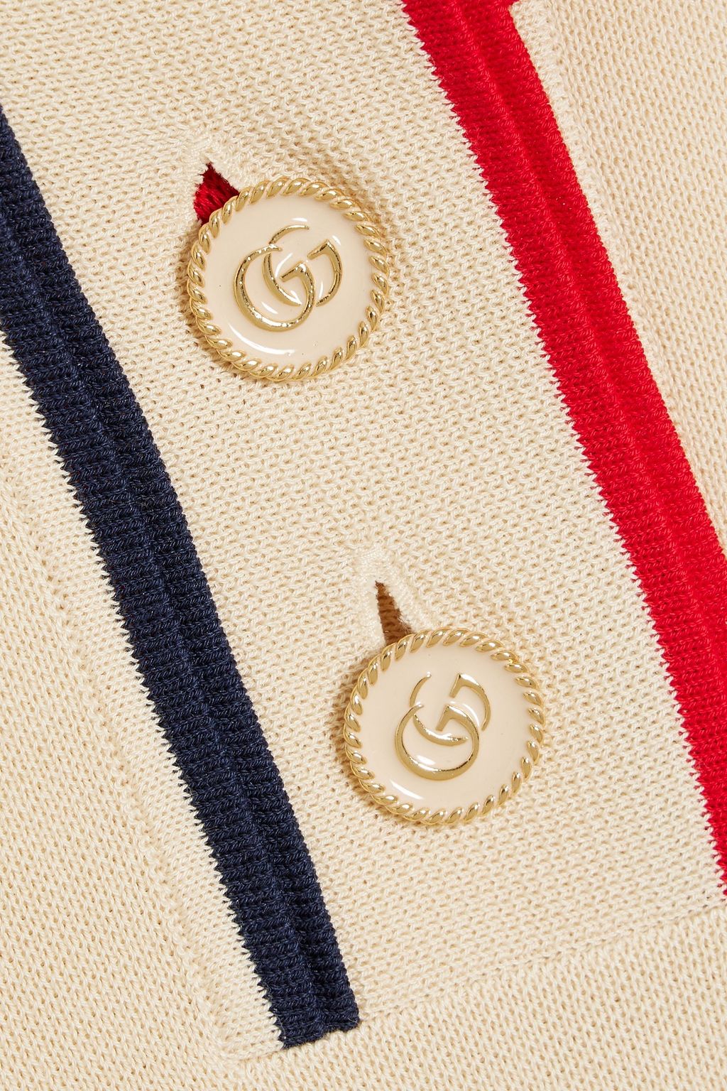 GUCCI Striped cotton and silk-blend mini shirt dress