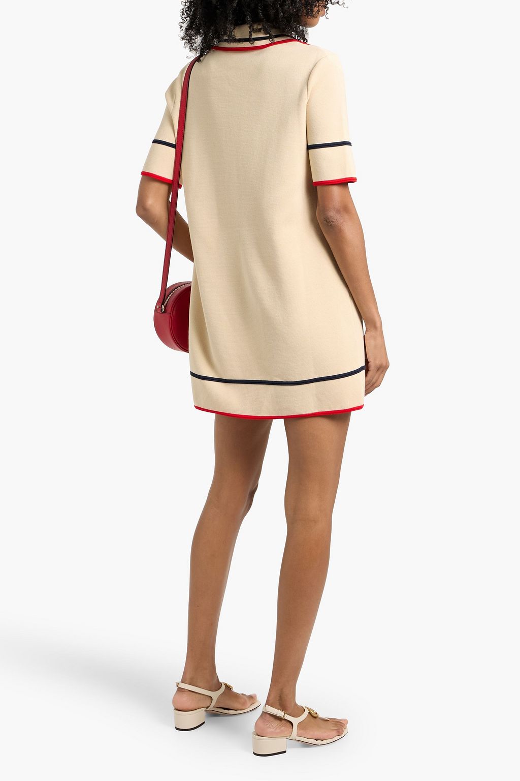 GUCCI Striped cotton and silk-blend mini shirt dress