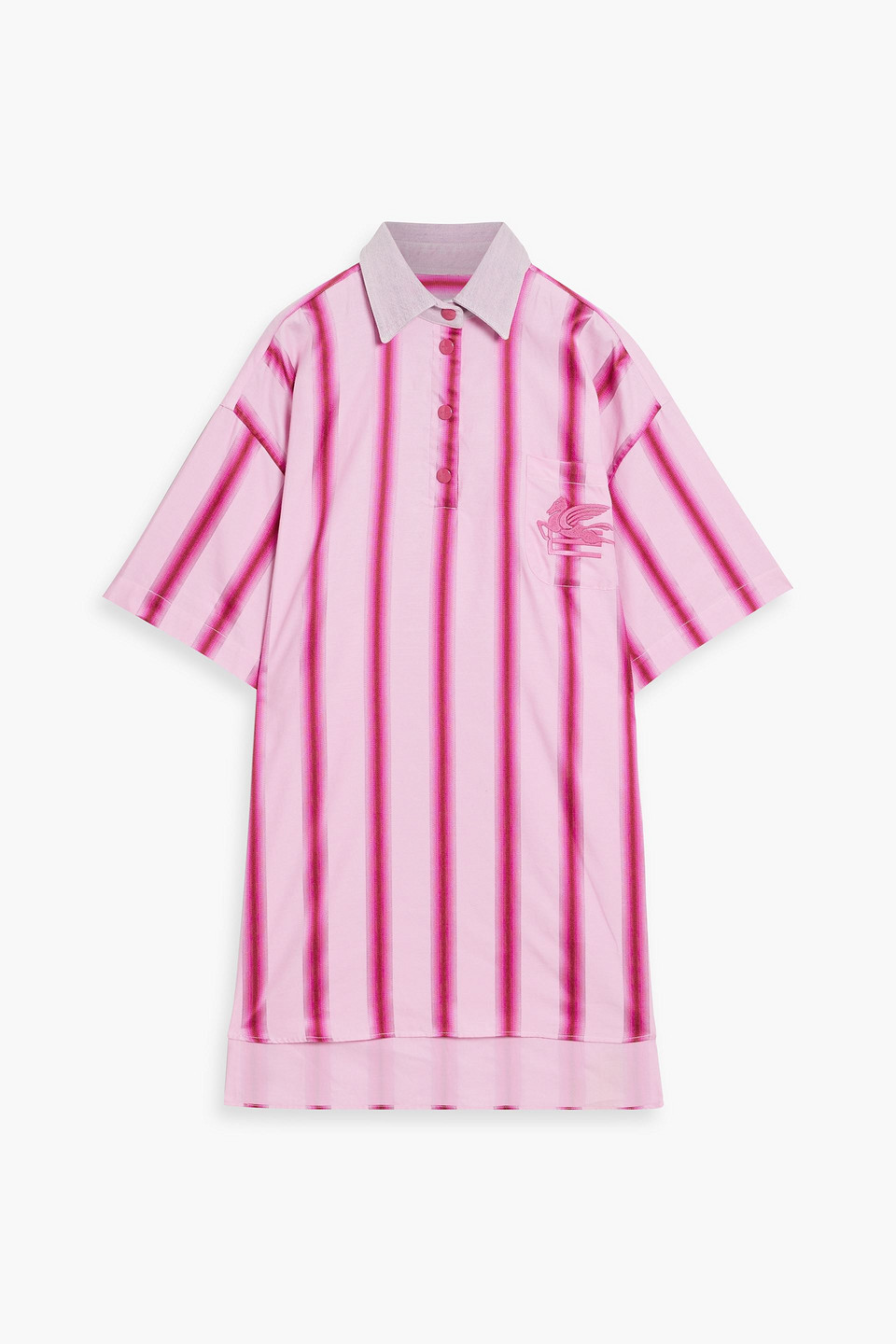 Oversized striped cotton-jacquard polo shirt