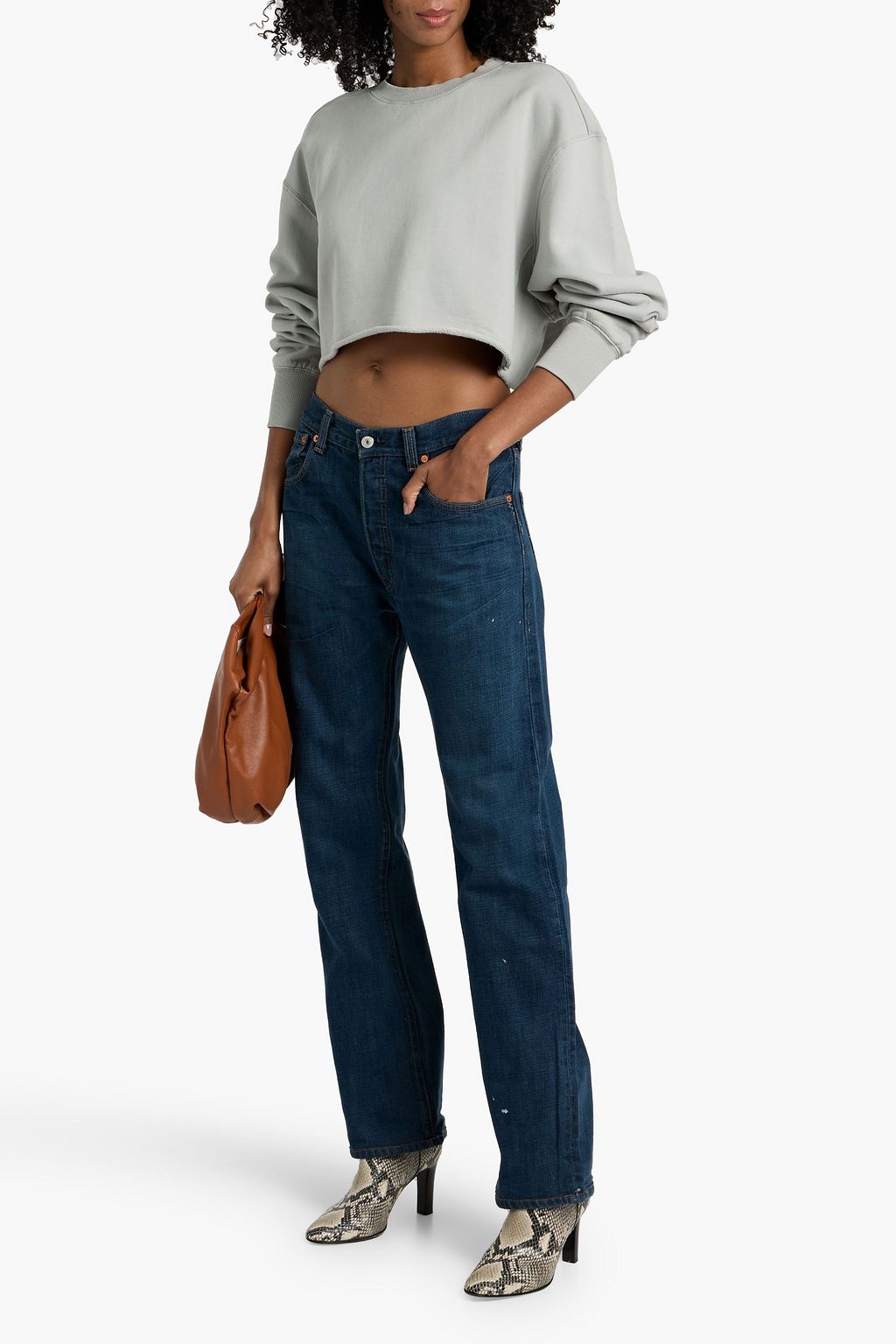 RE/DONE WITH LEVI'S 90s painted faded high-rise straight-leg jeans