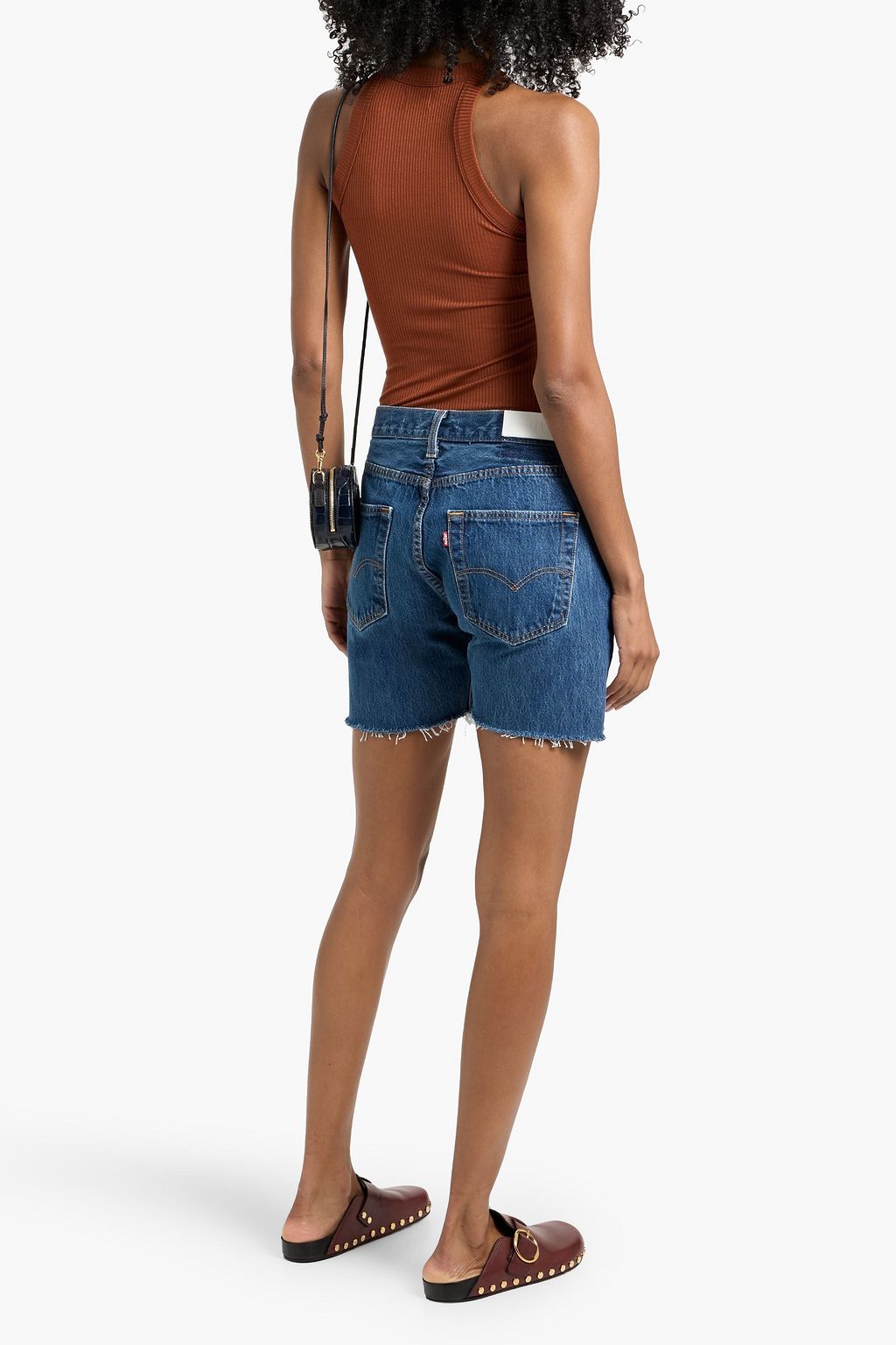 RE/DONE WITH LEVI'S Frayed denim shorts