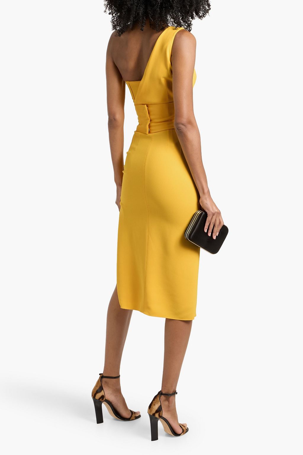 DOLCE&GABBANA One-shoulder stretch-crepe midi dress
