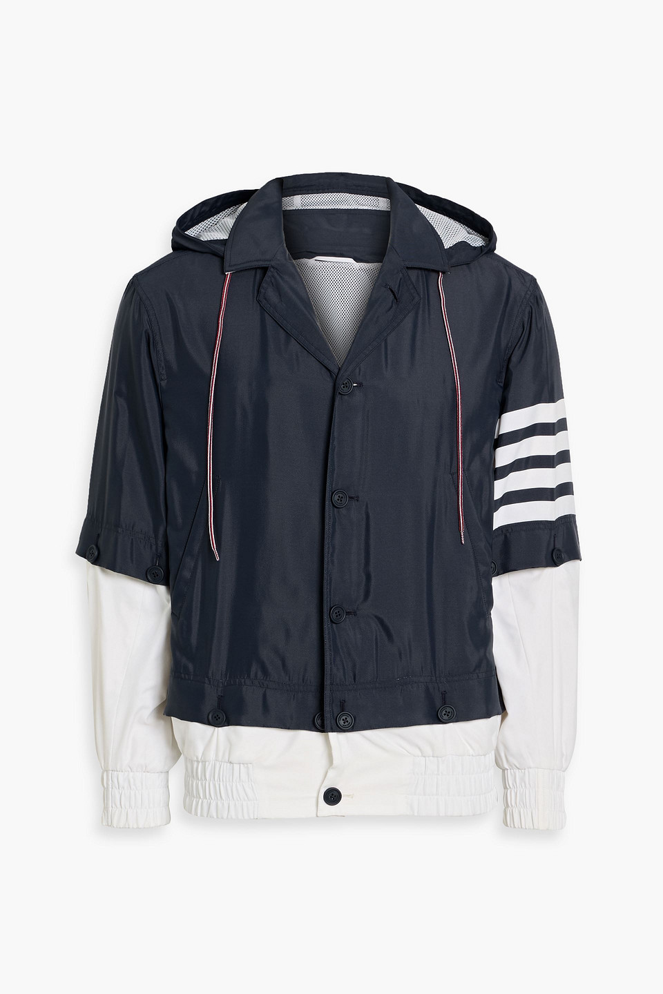 Thom Browne Two-tone Shell Hooded Jacket In Multi