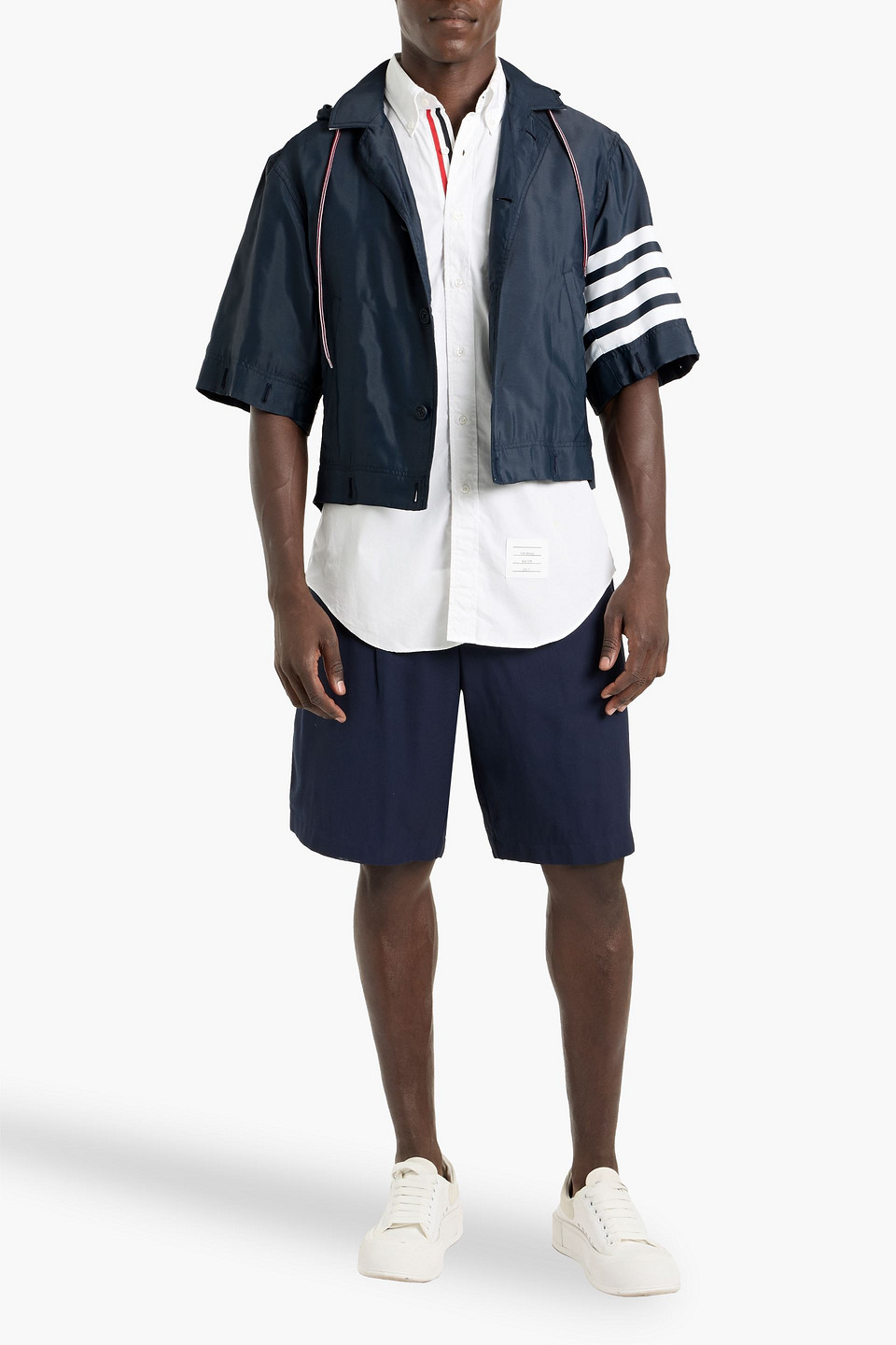 Thom Browne Two-tone Shell Hooded Jacket In Multi