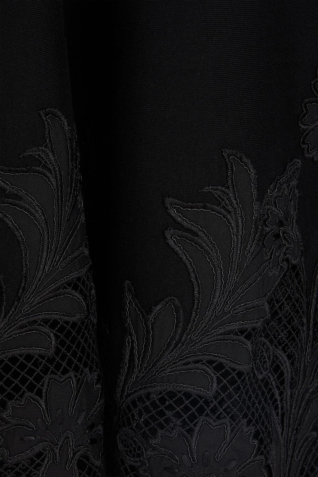 OSCAR DE LA RENTA Guipure lace-trimmed knitted dress