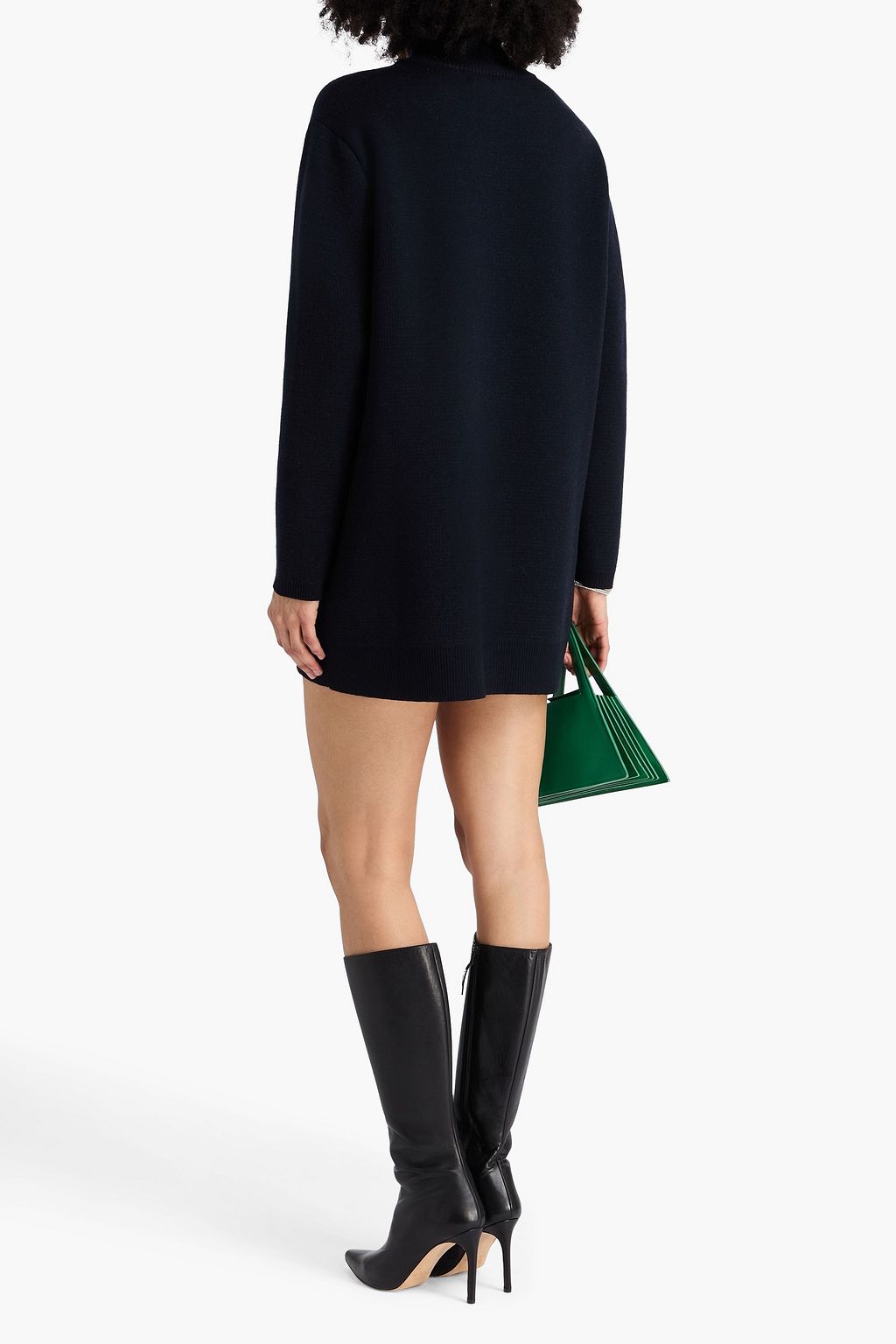 OSCAR DE LA RENTA Jacquard-knit wool-blend mini dress
