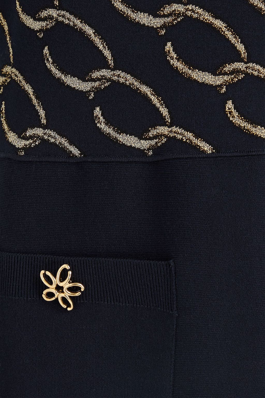 OSCAR DE LA RENTA ジャカード ミニワンピース メタリック