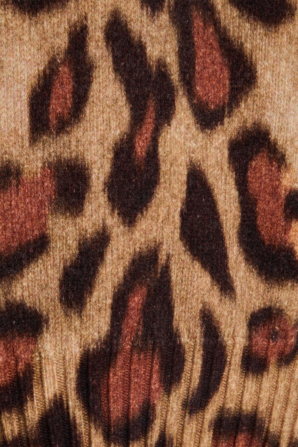 OSCAR DE LA RENTA Leopard-print wool sweater