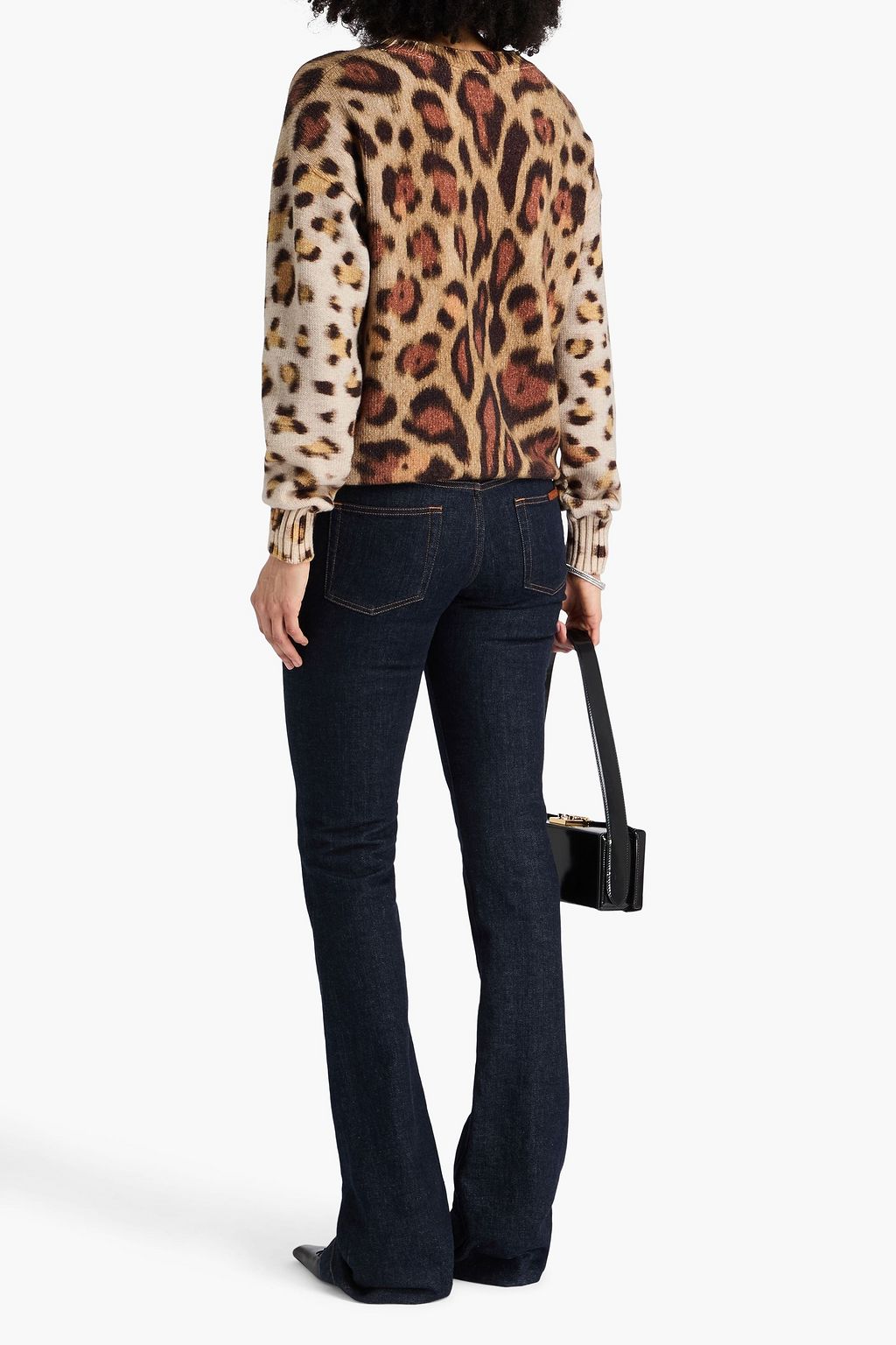 OSCAR DE LA RENTA Leopard-print wool sweater