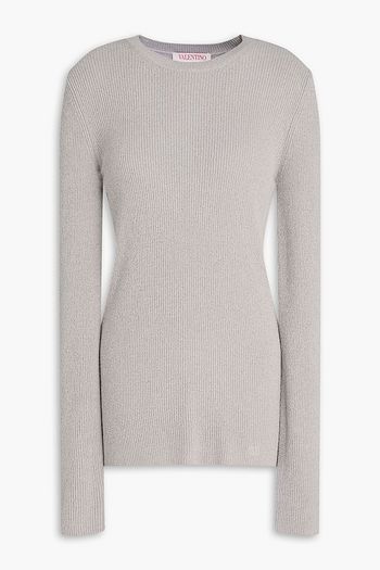 VALENTINO GARAVANI リブ編みブークレニット シルク セーター