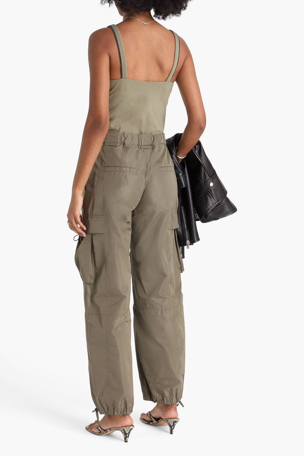 BRUNELLO CUCINELLI ストレッチコットンジャージー キャミソール ビーズ付き