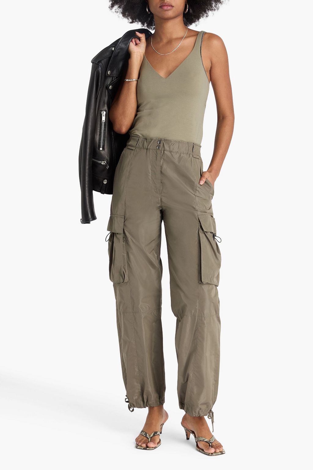 BRUNELLO CUCINELLI ストレッチコットンジャージー キャミソール ビーズ付き