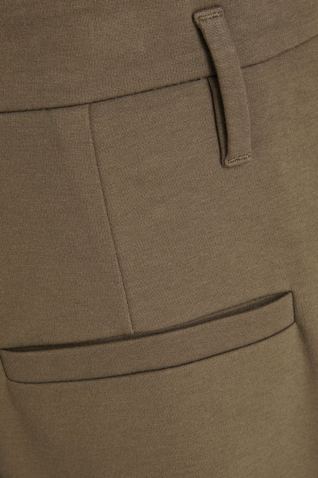BRUNELLO CUCINELLI Cropped bead-embellished cotton-blend jersey track pants
