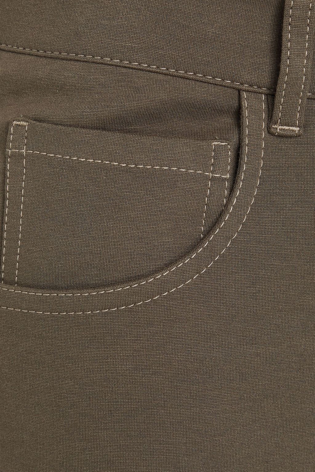BRUNELLO CUCINELLI Bead-embellished stretch-cotton jersey tapered pants