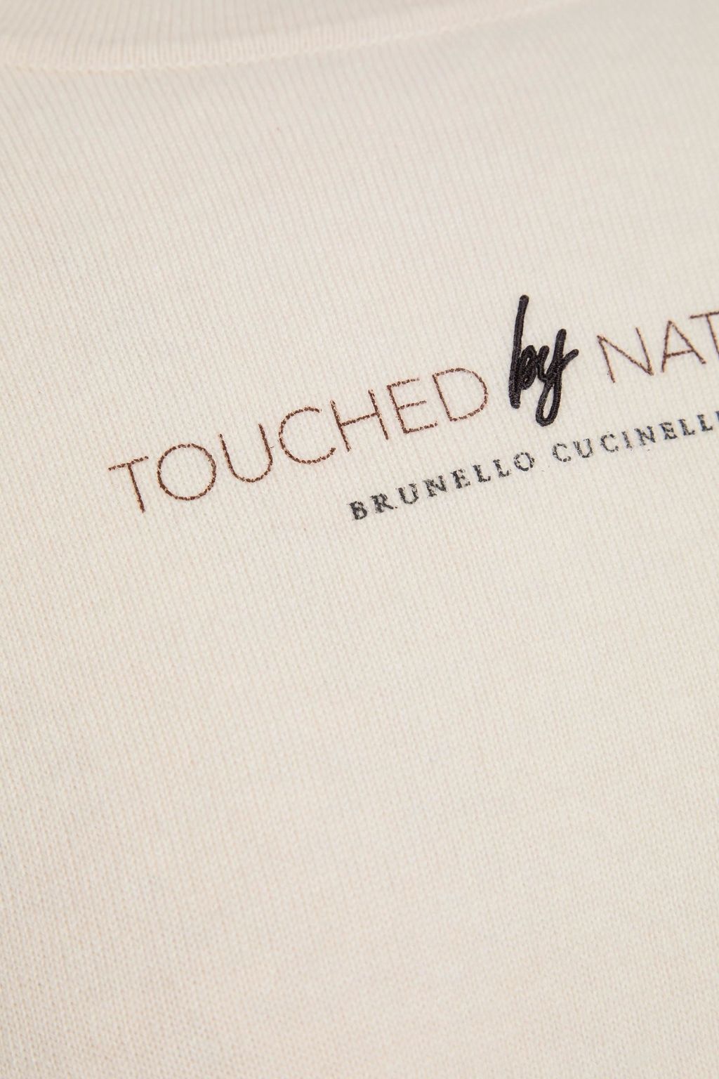 BRUNELLO CUCINELLI كنزة من مزيج الحرير والكشمير والصوف مزينة بطبعات ومزيّنة بالخرز