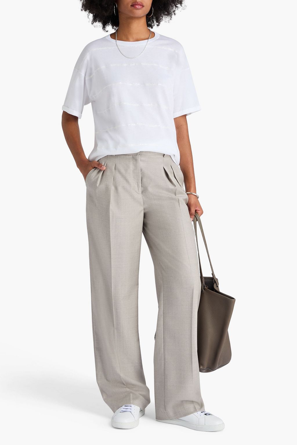 BRUNELLO CUCINELLI T-Shirt aus Baumwoll-Jersey mit Pailletten