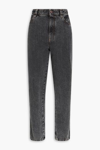 BRUNELLO CUCINELLI 비즈 장식 하이라이즈 테이퍼드 진