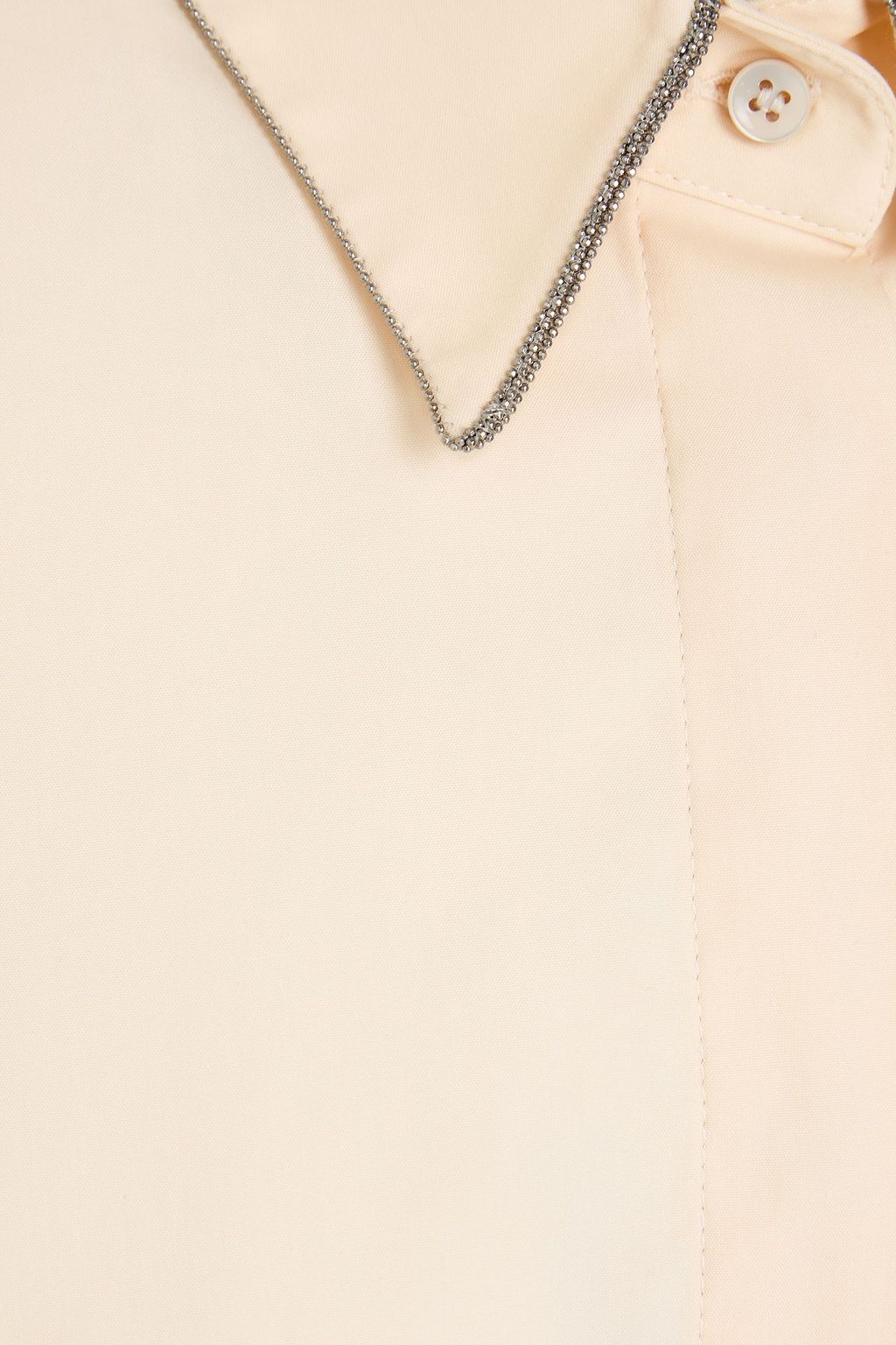 BRUNELLO CUCINELLI Bead-embellished cotton-blend poplin shirt